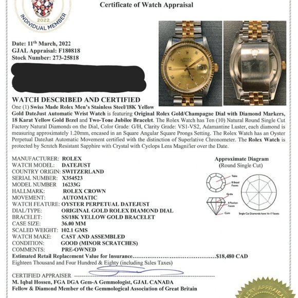 Rolex Datejust 18k Yellow Gold/Stainless Steel Jubilee Bracelet - Picture 6 of 6